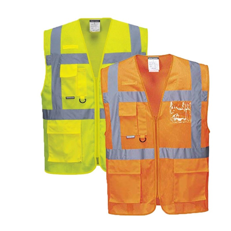 Portwest Veste Cuisine Meshair Pro L/S, Couleur: Noir, Taille: L, C838BKRL
