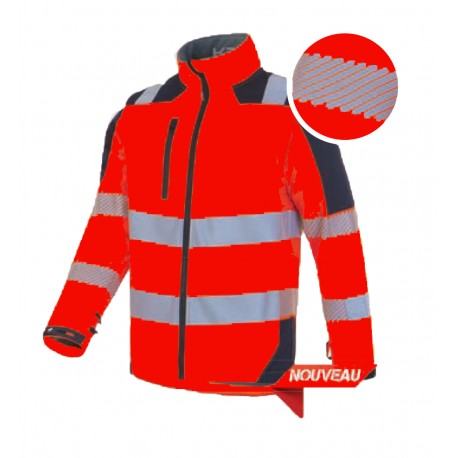 Softshell KITA - ROUGE - haute visibilité - T2S