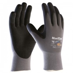 Boite de 50 gants nitrile noir non poudré picots GRIPPAZ 580NR - JUBA